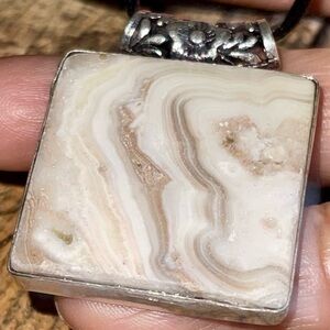 Phantom Zebra Calcite Pendant 1 7/8”